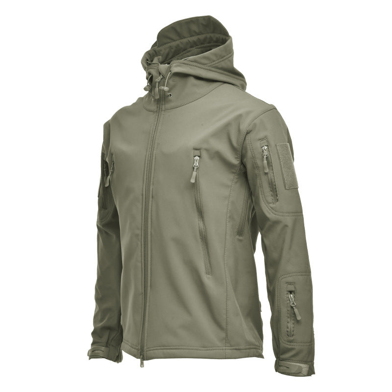 8 Color Sharkskin Soft Shell Hiking Jacket with Camouflage Waterproof and Windproof Warm and Cozy for Mountain Climbing Jacket