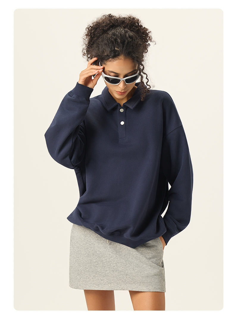 Wholesale Custom 380gsm Heavyweight Button Down Hoodie 3 POLO Shirt Style Hoodie Set of 4 Pieces, Sample Size L Sweatshirt