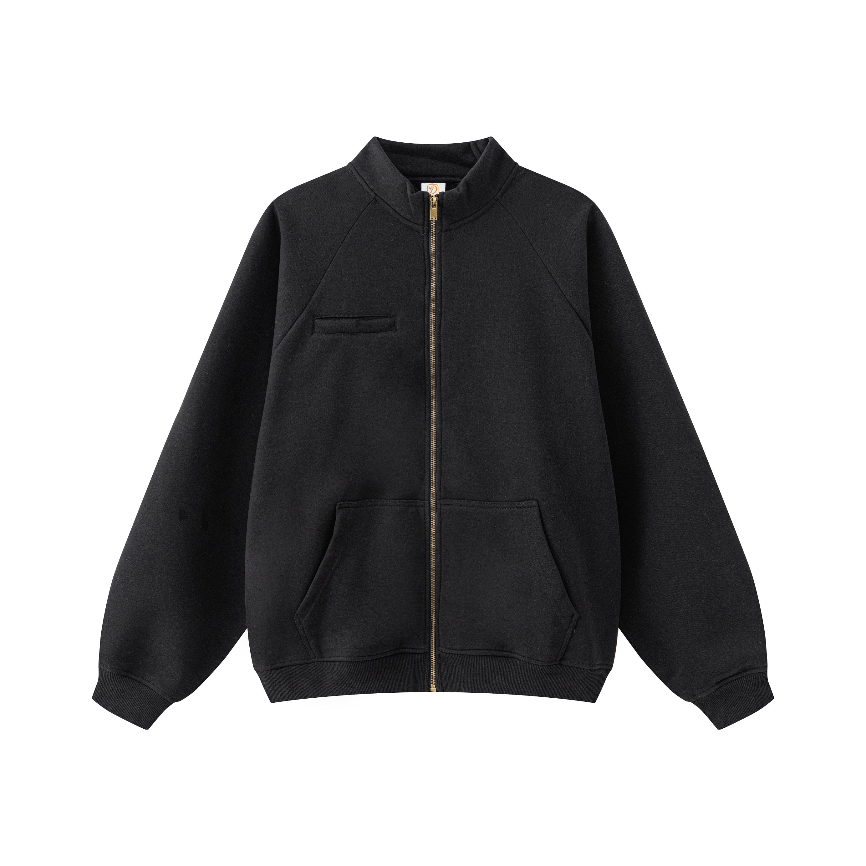 420G Heavyweight Fleece Stand Collar High Quality Blank Custom Zip up Drop Shoulder High Quality Custom Screen Printed Hoodie