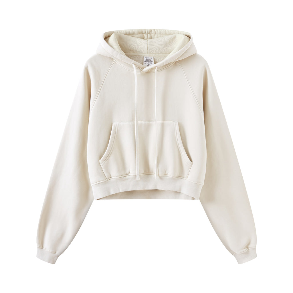 Custom Vintage Washed Streetwear Crop Top High Quality Sublimation Fashion Wholesale Hoodies Women's Hoodies Sweatshirts