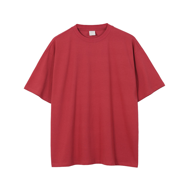 Mens Clothing Custom logo Blank Drop Shoulder Tshirt Streetwear Pure Color High Quality Puff Printing Heavy Cotton T-shirts