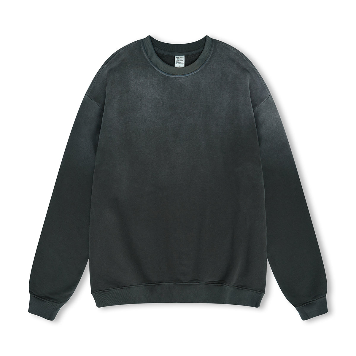 Customized 8-color Oversized All Cotton Looped Pile Brushed Fleece Retro Washed Gradient Round Neck Hoodie American Style