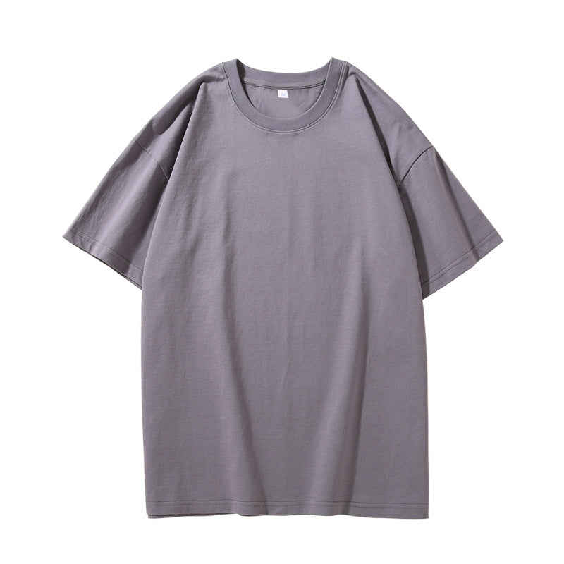 Manufacturers Customized Plain Tshirts for Printing 10 Color 210g Pure Cotton Drop Shoulder Short Sleeved T-shirt High Quality