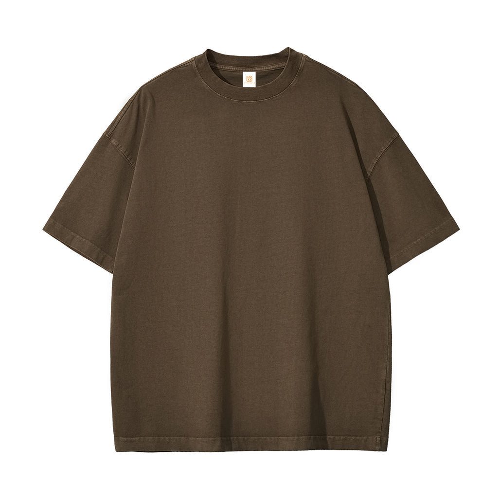 Custom Acid Wash t Shirt 100% Cotton High Quality Blank Round Neck Pure Color Screen Printed Heat Transfers for T-shirts