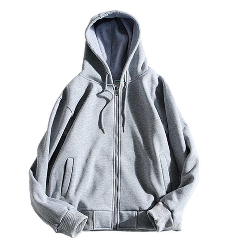 Wholesale Custom Made Color Zipper Sweatshirt with Single Layer Hat Featuring Your Design All Kinds of Techniques Can Be Used
