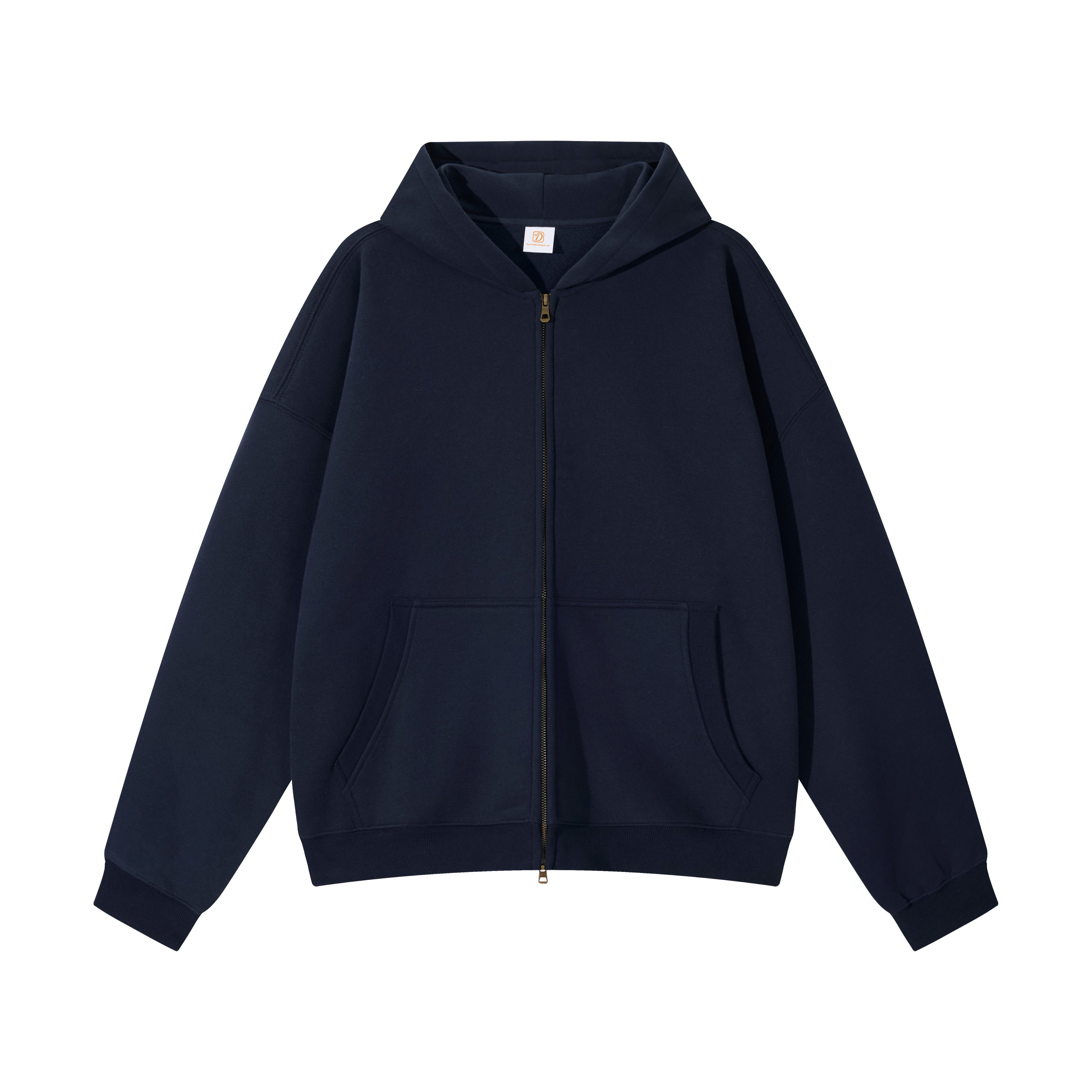 Boxy Fleece Men Hoodies High Quality Heavy Fashion Full  Zip Custom French Terry Hoodie