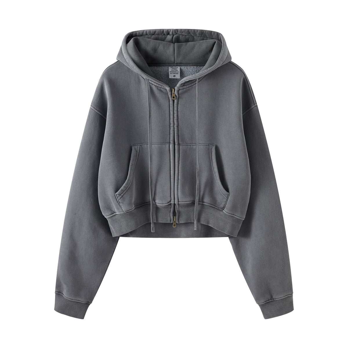 6 Color 360gsm You Can Customize Your Favorite Pattern Water Washed Short Sleeved Low Cut Distressed Zipper Pullover Hoodie