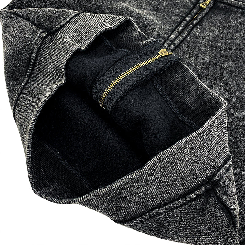 Heavyweight Fleece Hoodies Kids Sublimation Distressed Zip up Vintage Streetwear Unisex Washed High Quality Fashion Hoodie