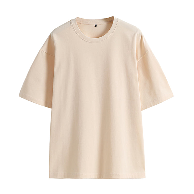 T Shirt Custom 100% Cotton Loose High Quality Short Sleeve Pure Color Blank Streetwear Embroidery Wholesale Men's T-shirts