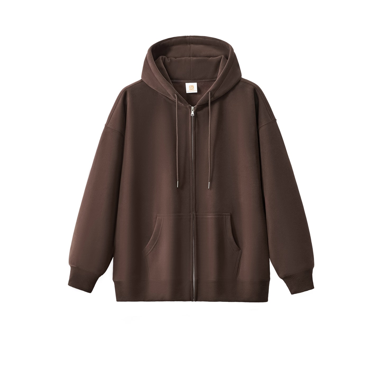 Wholesale High Quality Custom Zip up Fleece High Quality Loose Drop Shoulder Puff Printing Unisex Oversized Blank Hoodie