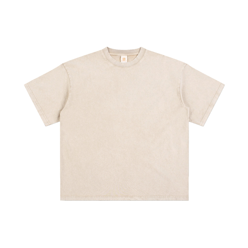 Plain T-shirt 100% Cotton Custom Puff Printing High Quality Design Summer Vintage Wholesale Washed Rounde Neck T-shirt for Men