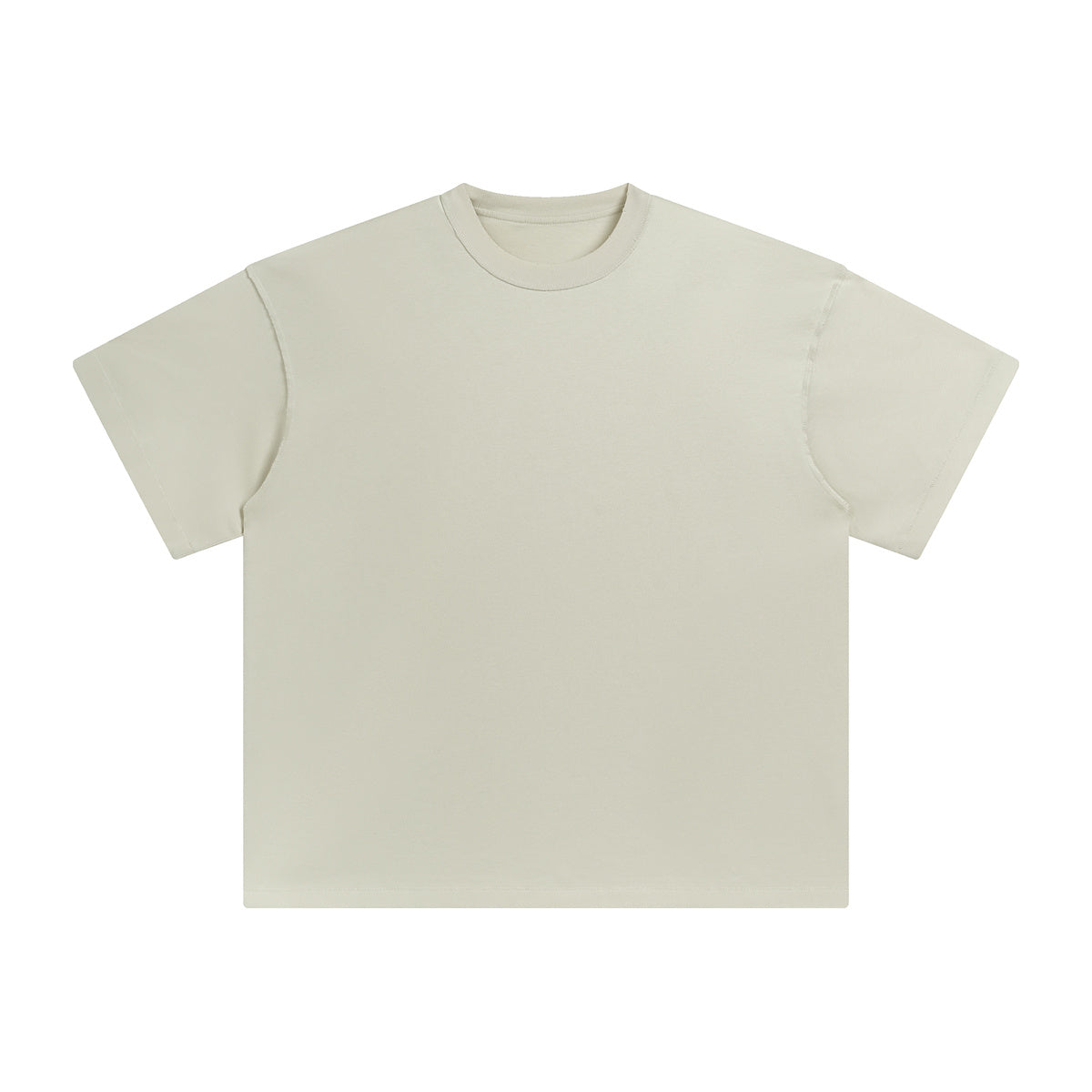 Customized t Shirts Heavy Duty Edge Trimmed Collar Water Washed Loose Fitting Dropped Shoulder Short Sleeves Simples Style