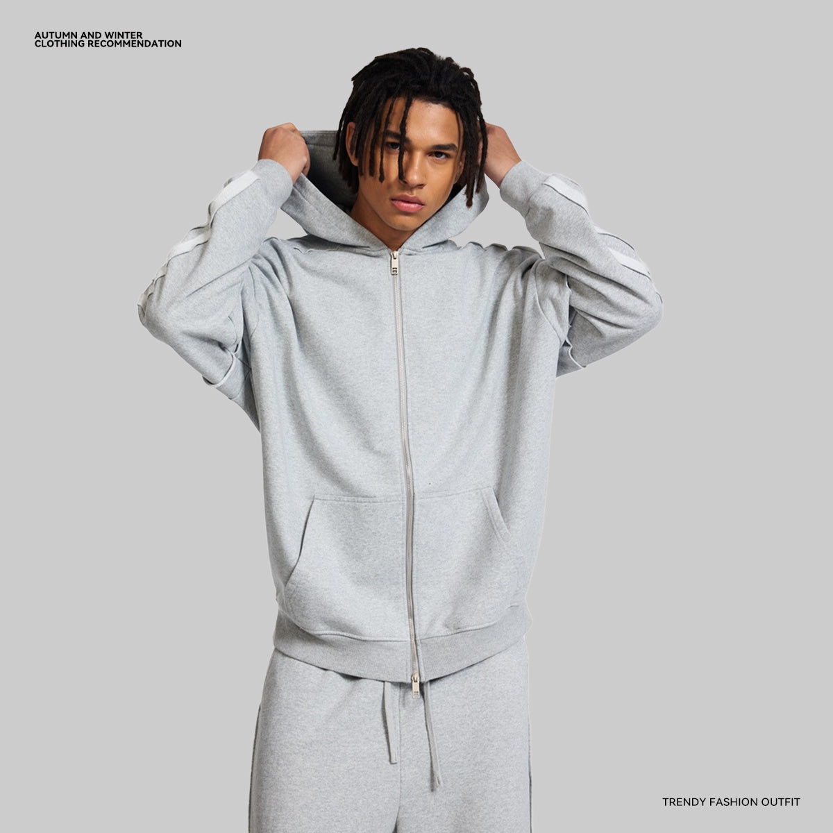 Custom Zip Hoodies Heavyweight Blank Terry Streetwear Drop Shoulder Pure Color High Quality Wholesale Hoodies