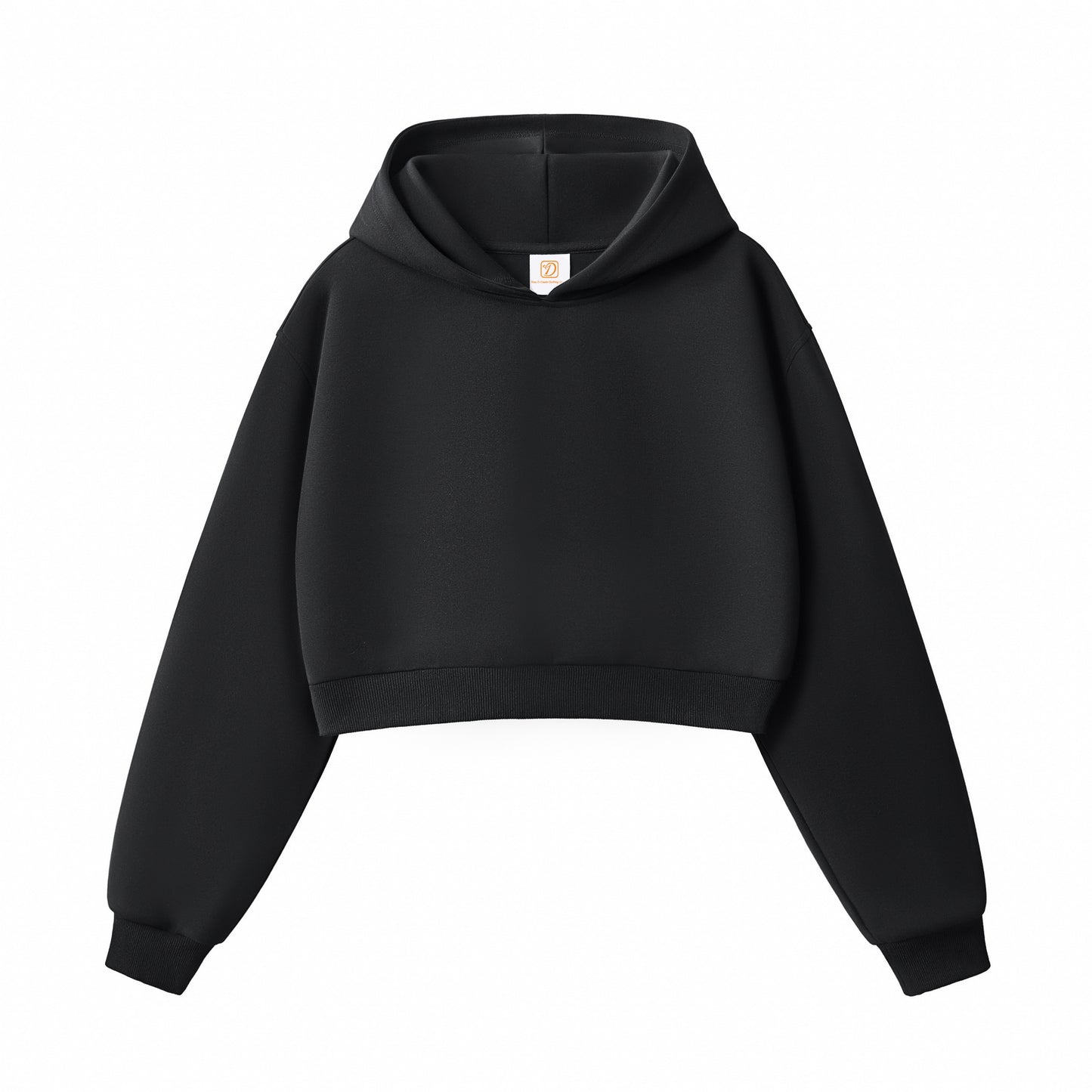Women's Hoodies Crop Top Short Style Fashion Streetwear High Quality Sport Custom Puff Printing Distressed Embroidery Hoodie