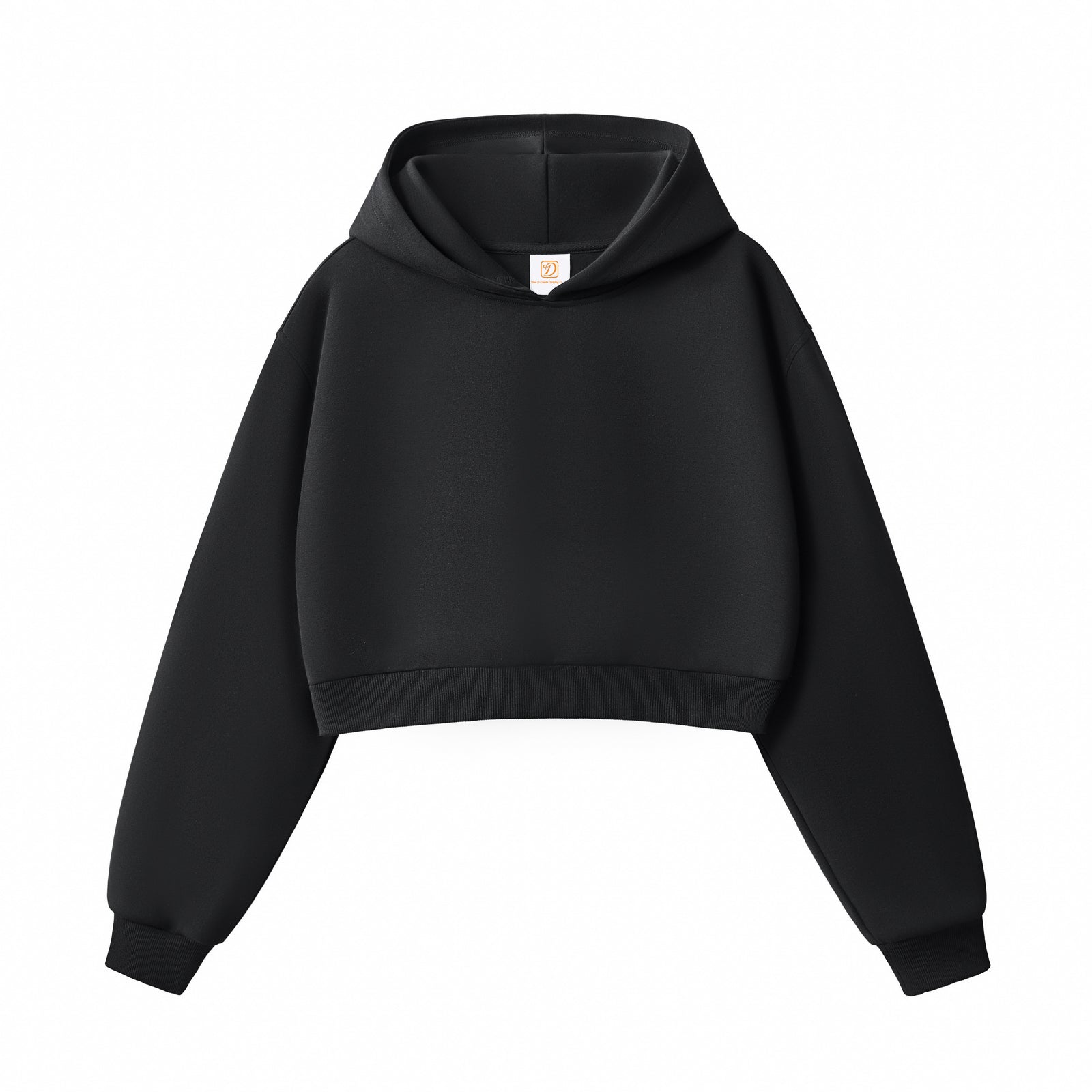 Women's Hoodies Crop Top Short Style Fashion Streetwear High Quality Sport Custom Puff Printing Distressed Embroidery Hoodie