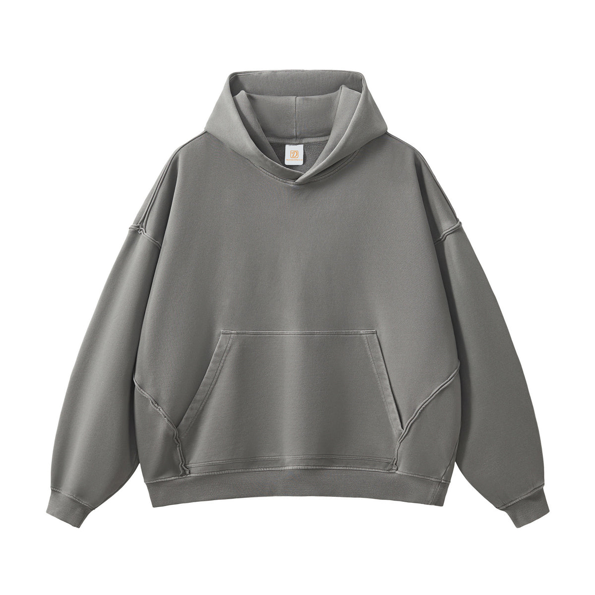 100% Cotton Pullover with Water Washed Texture and Heavyweight Hoodies Weight with a Continuous Hood Available in Sample Size L