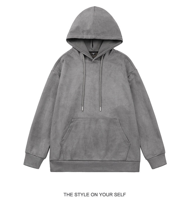 Oem Brand 5 Color Hooded Pullover Sweatshirt for Both Men and Women High Street Style Loose Fi with a Dropped Shoulder Design