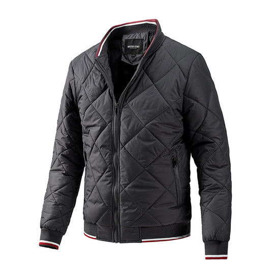 Customized LOGO Four Color diamond Shaped Grid Quilted Plain Oversized Jacket for Men in Large Size Personalized Design