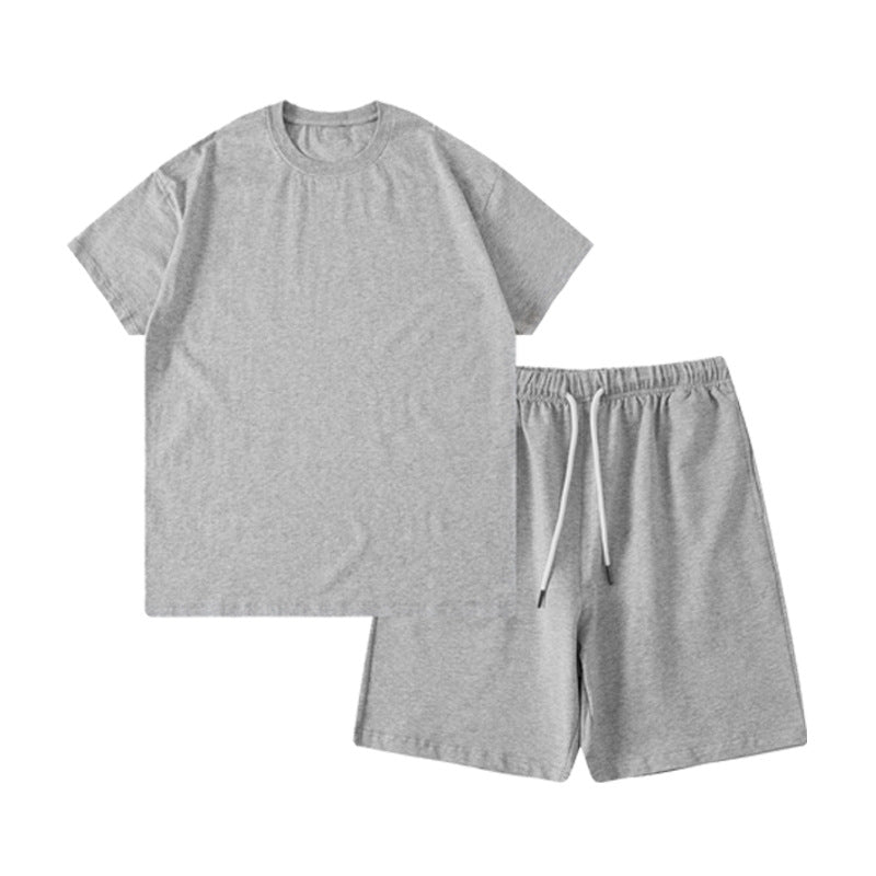 100% Cotton Custom logo Tshirt Set High Quality Blank Multi Color O-neck Streetwear Distressed Embroidery Children's T-shirt