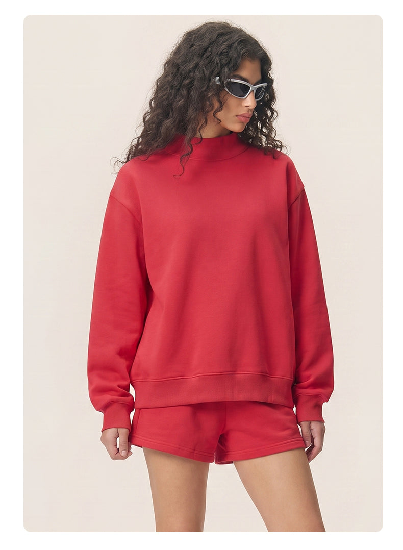 Customized Half Neck Fleece Pullover Women's Round Neck Sweater and Multiple Processes to Choose From Autumn and Winter Style