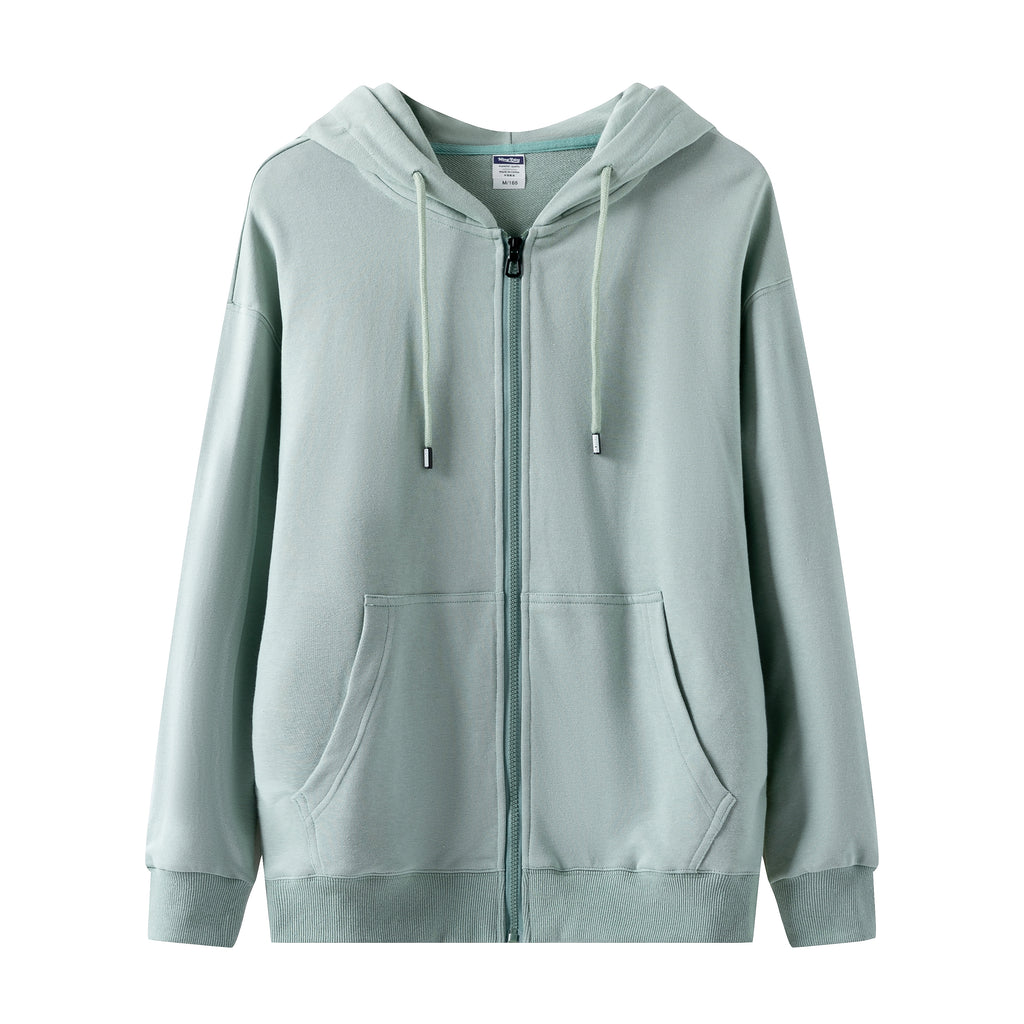 Custom Hoodies logo Plus Size Blank Full Zip French Terry High Quality Pure Color Blank Puff Printing Streetwear Hoodies Men