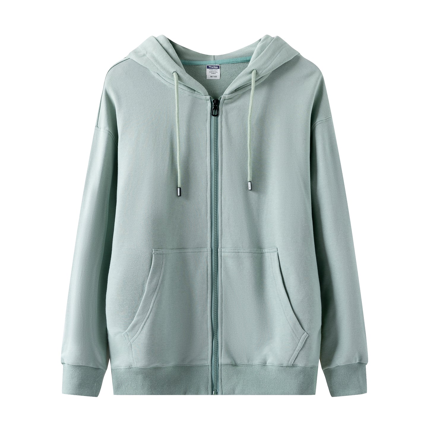 Custom Hoodies logo Plus Size Blank Full Zip French Terry High Quality Pure Color Blank Puff Printing Streetwear Hoodies Men