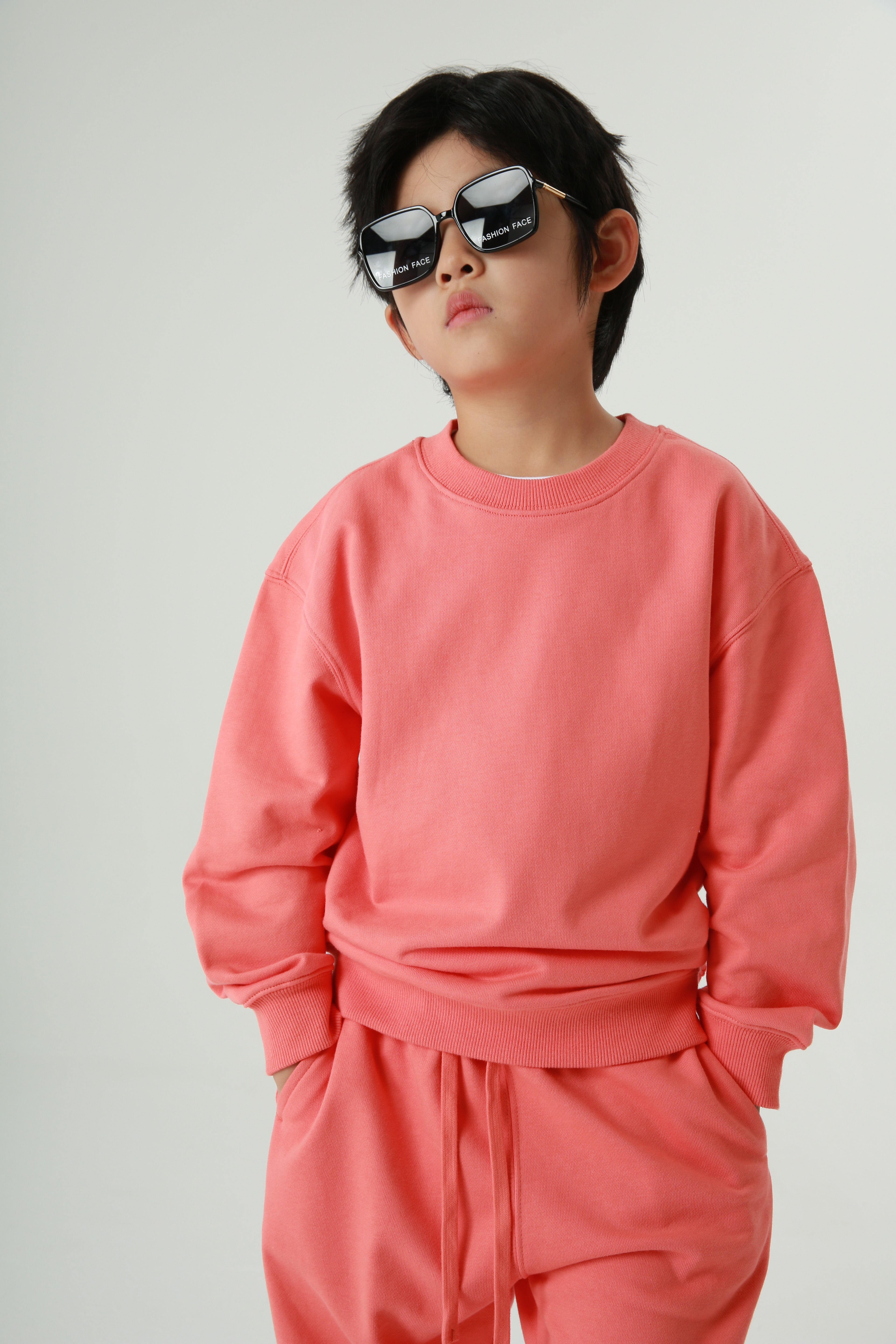 Manufacturer Hoodies Children's Heavyweight High Quality 100% Cotton Thick Blank Custom Terry Crewneck Streetwear Hoodies Kids