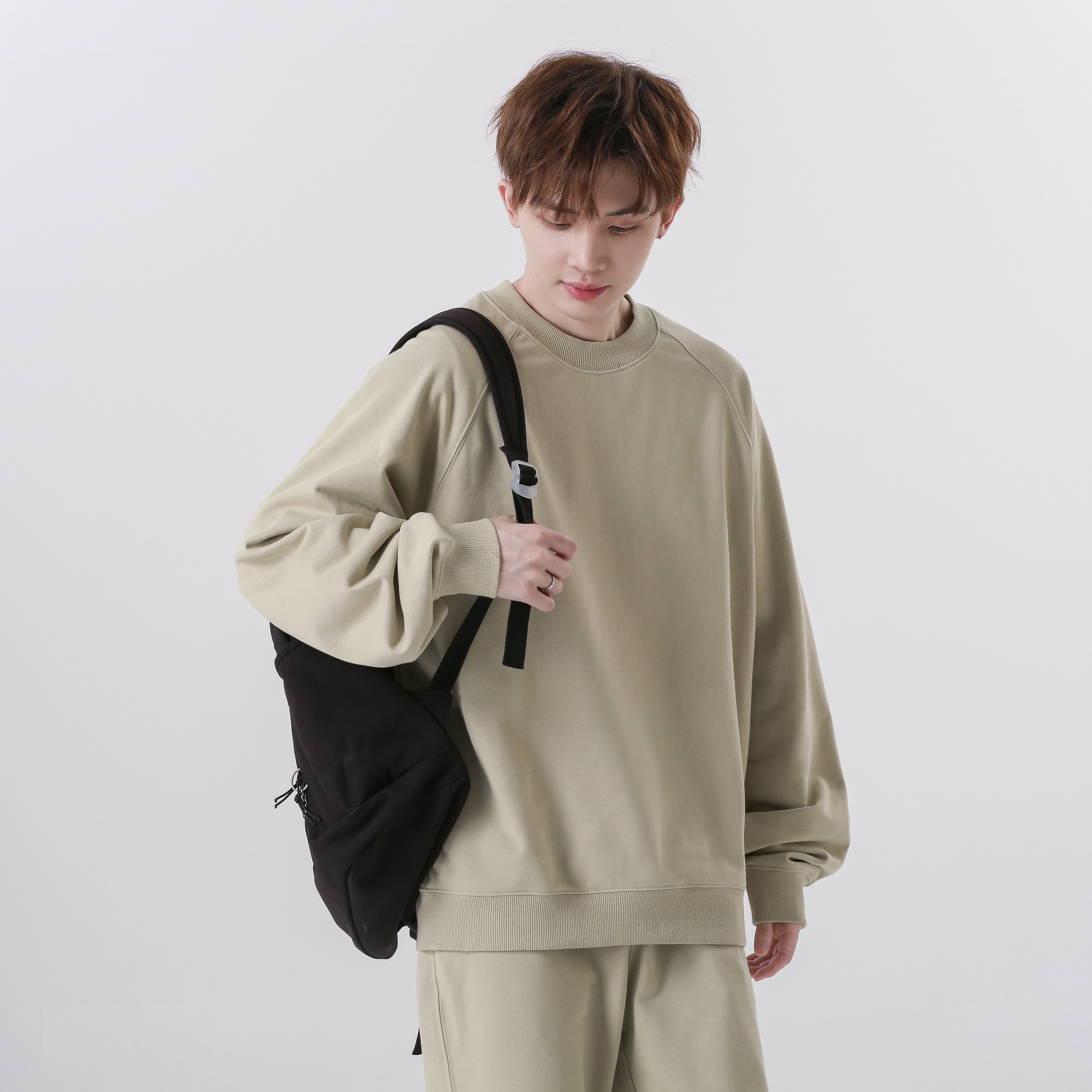 Wholesale Round Neck Cross-shoulder Streetwear Pure Color Distressed Embroidery High Quality 100% Cotton Men's Hoodies