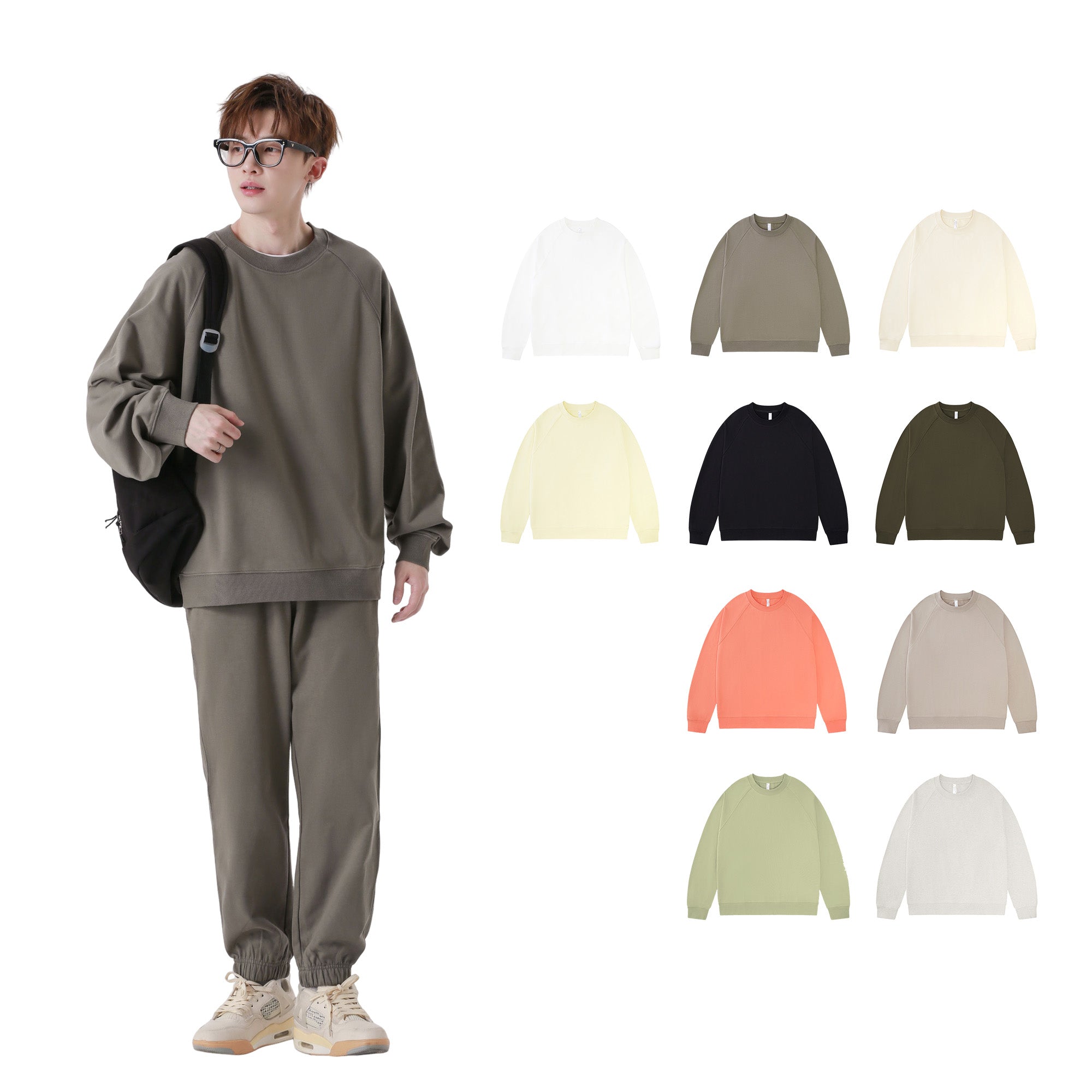 Wholesale Round Neck Cross-shoulder Streetwear Pure Color Distressed Embroidery High Quality 100% Cotton Men's Hoodies