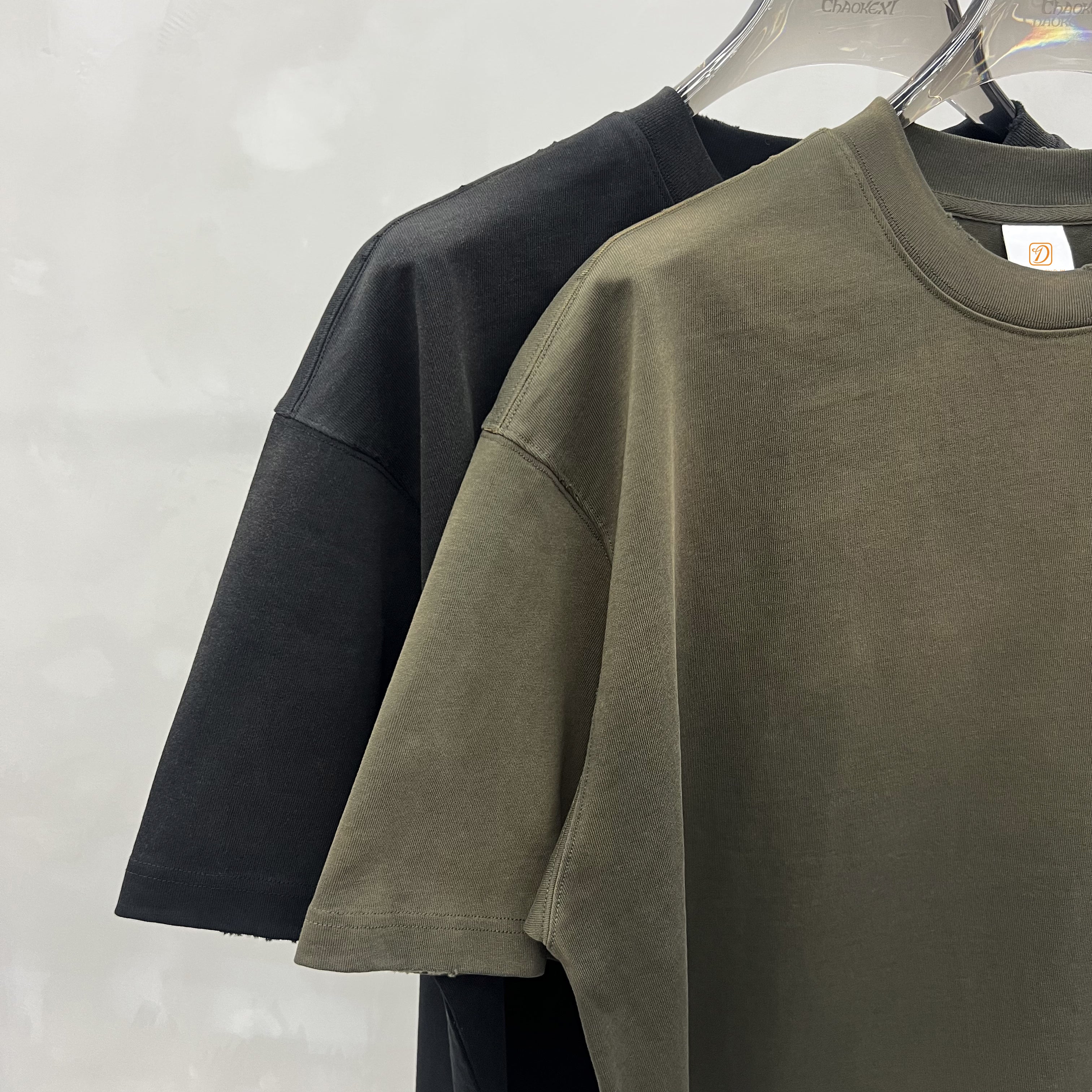 Heavyweight Tshirts Vintage Custom Acid Wash t Shirt High Quality Summer Short Sleeve Blank Fashionable Broken Plain t Shirt