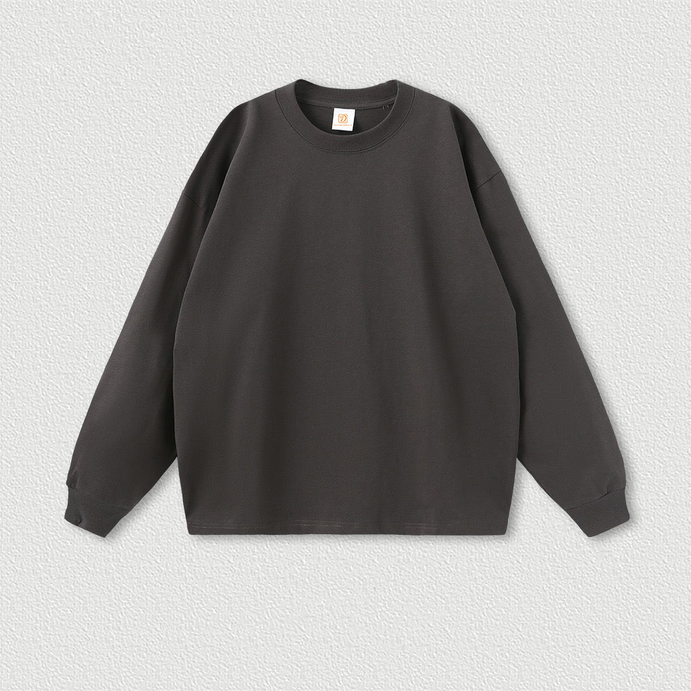 Heavyweight Tshirts Boxy Streetwear Loose High Quality Cotton Long Sleeve Custom Puff Printing Wholesale Men's T-shirts