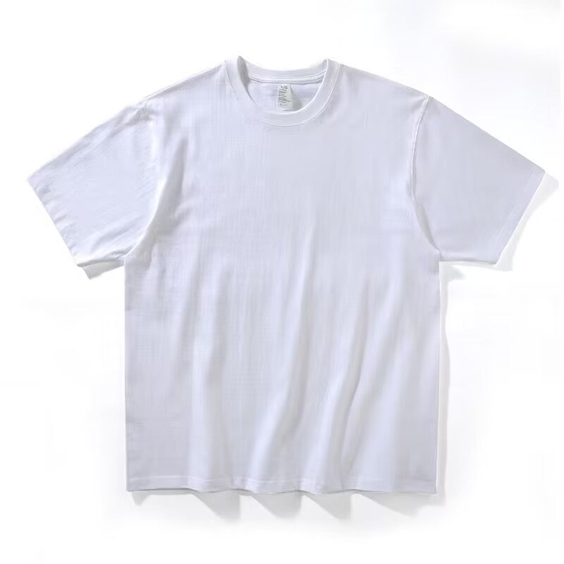 Wholesale Heavyweight Drop Shoulder Sublimation Streetwear Pure Color Heavy Cotton Round Neck High Quality Fashion T-shirts