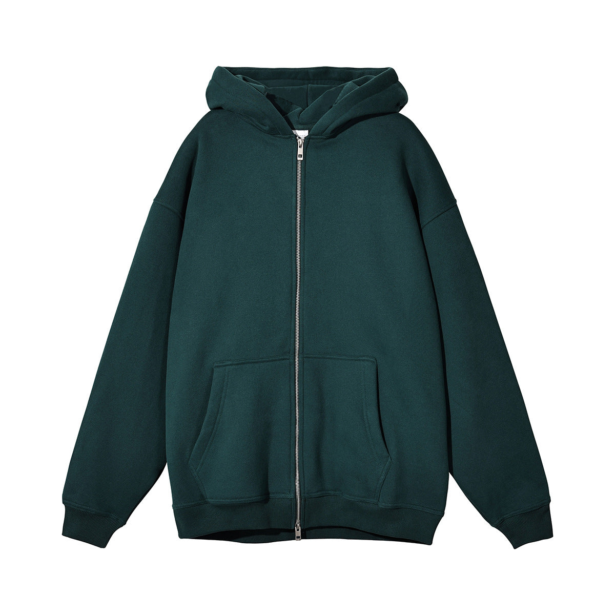 Oem Customized Wholesale 8 Color un Capped Rope Double Headed Zipper Sweatshirt Oversized Cropped Men Hoodies High Quality