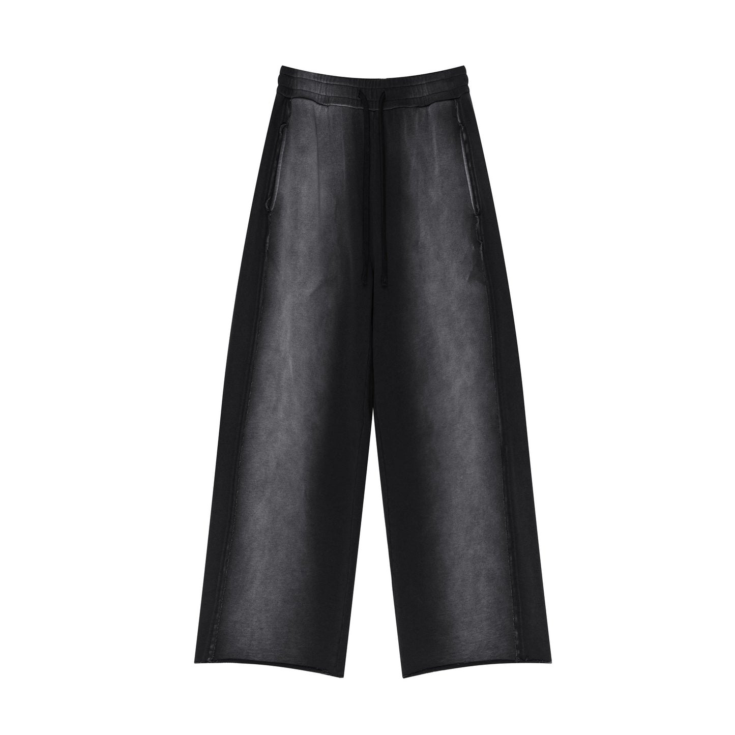 Custom 100% Cotton Sweatpants Curved Knife Pants with Loose Edges and Spattered Horsehair Loose and Long Pants with Distressed