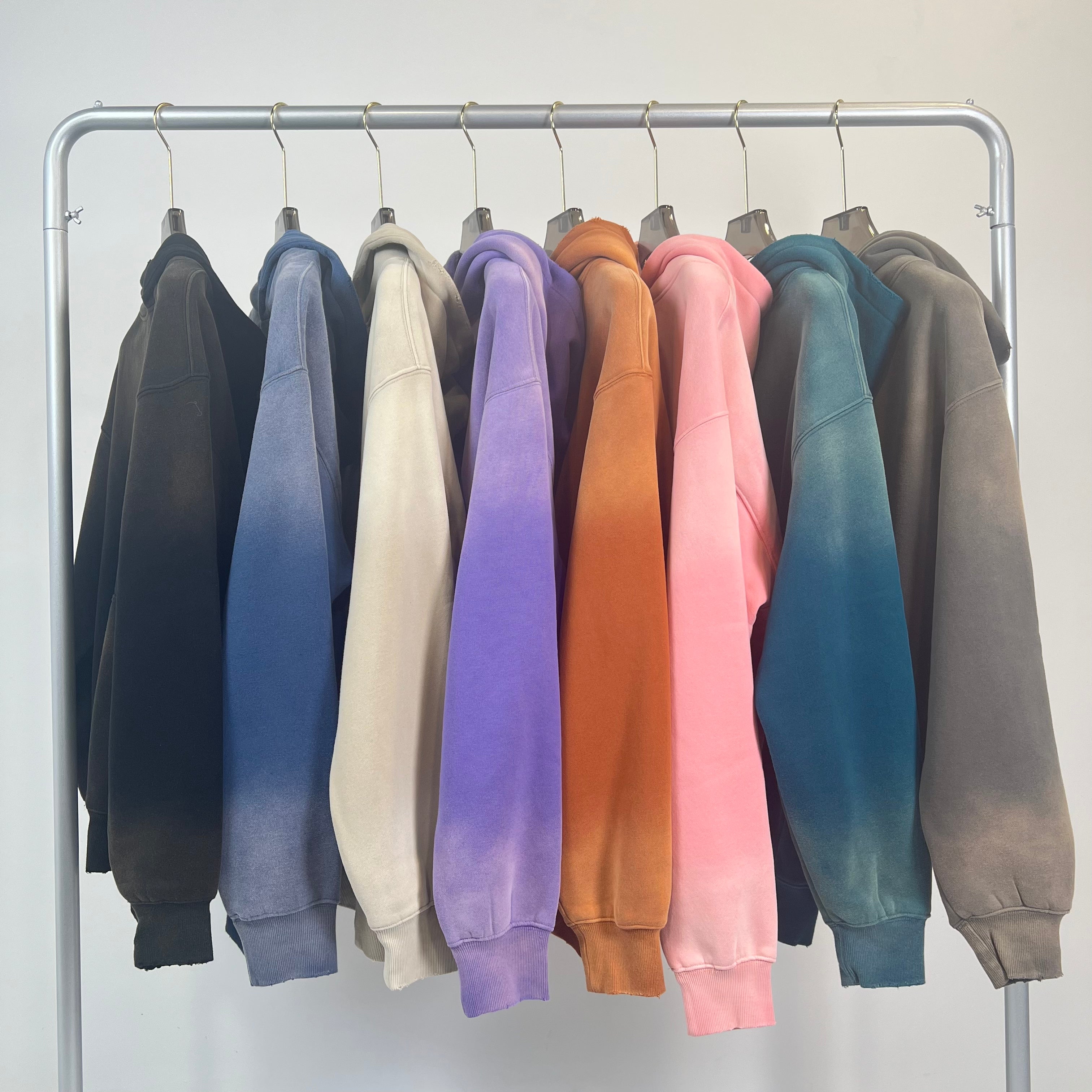 High Quality Fleece Thick Sublimation Vintage Hoodie Unisex Washed Drop Shoulder Pullover Heavyweight Hoodies & Sweatshirts