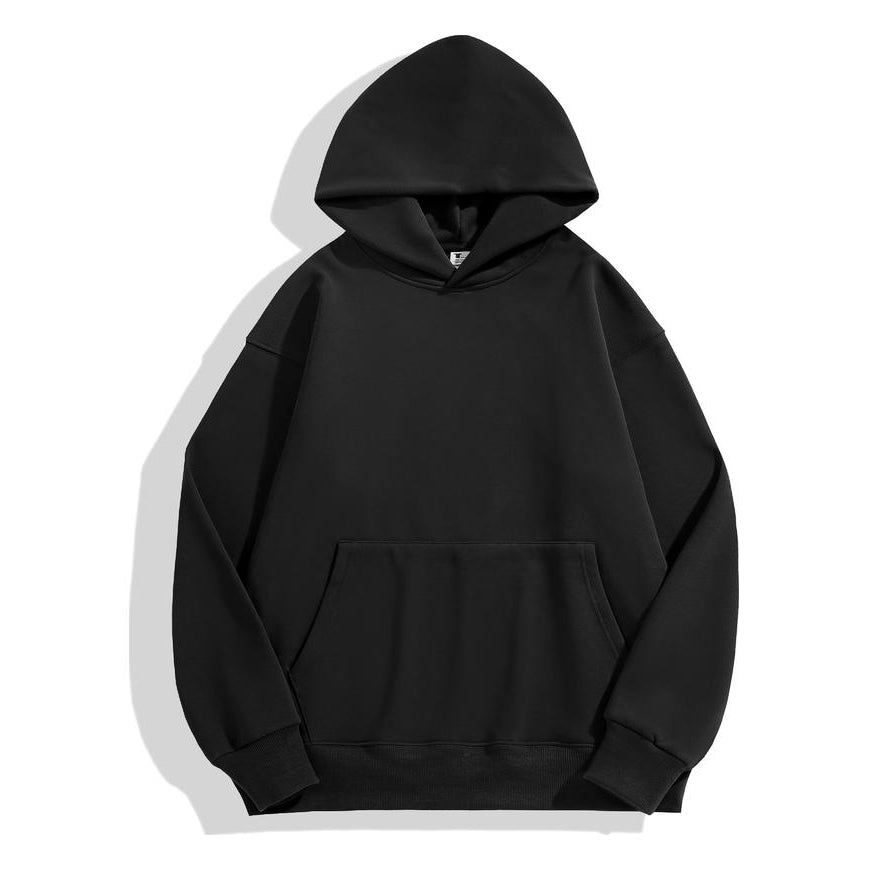Heavyweight Pure Color Hoodies Custom logo Unisex High Quality Blank Oversized Streetwear Drop Shoulder Puff Printing Hoodie