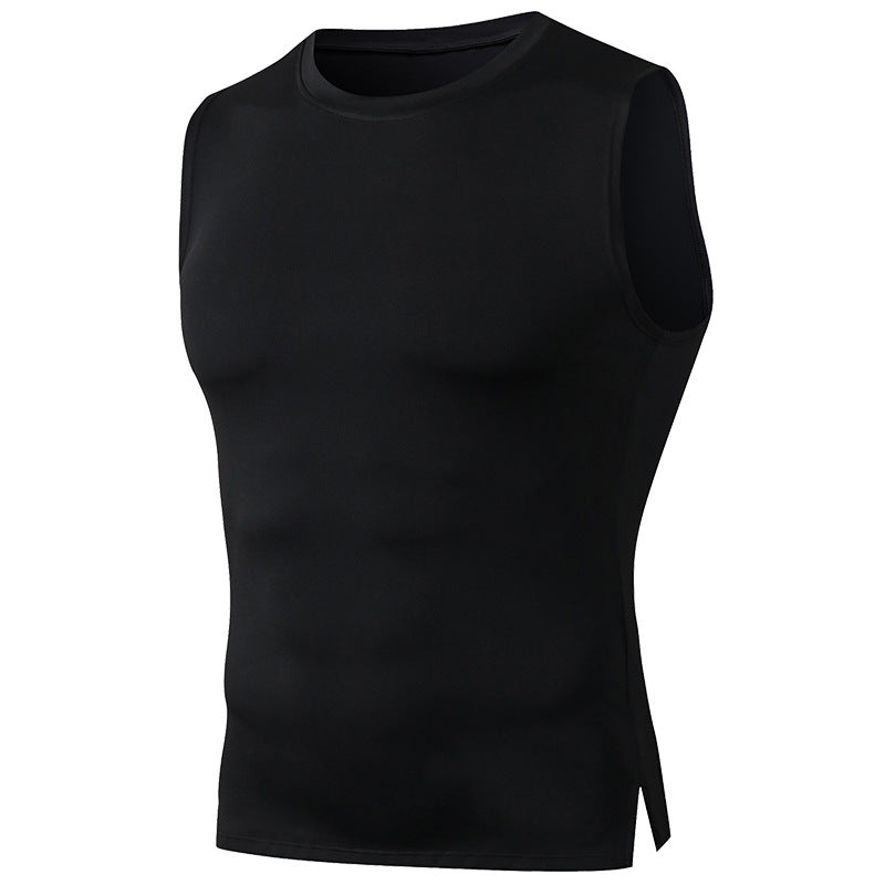 Men's Fitness tank Top Tight Fitting Training Round Neck Pullover High-elasticity Quick Drying Sports Running Sports Jacket