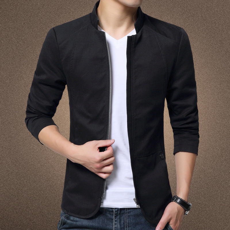 You Can Customize Your Favorite Pattern Personalized Design Korean Version Slim-fit Casual Work Jacket for Men's Outerwear