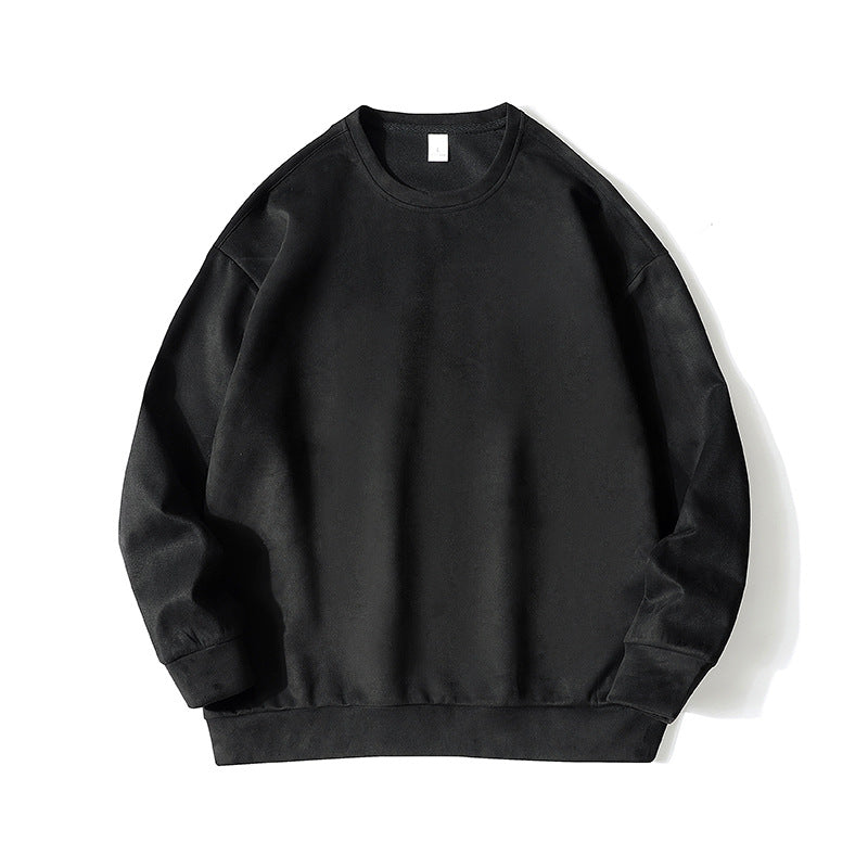 Plus Size Streetwear Drop Shoulder High Quality Blank Pullover Round Neck Fleece Pure Color Hoodies High Quality