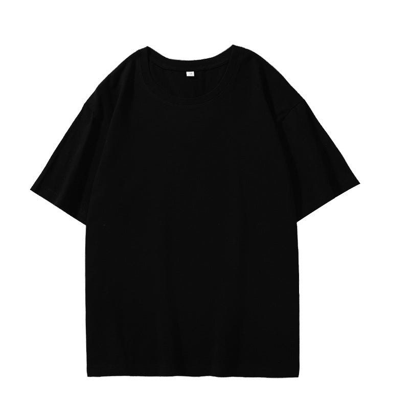 Clothing Manufacturer Men's T-shirts Black Custom Distressed Embroidery 100% Cotton High Quality Pure Color Personalized T-shirt