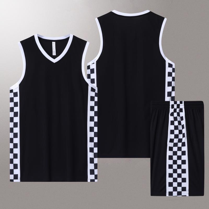 American Style Customized 3 Color Men's and Women's V Neck Basketball Uniform Set Basketball Jacquard Fabric High Quality Suit