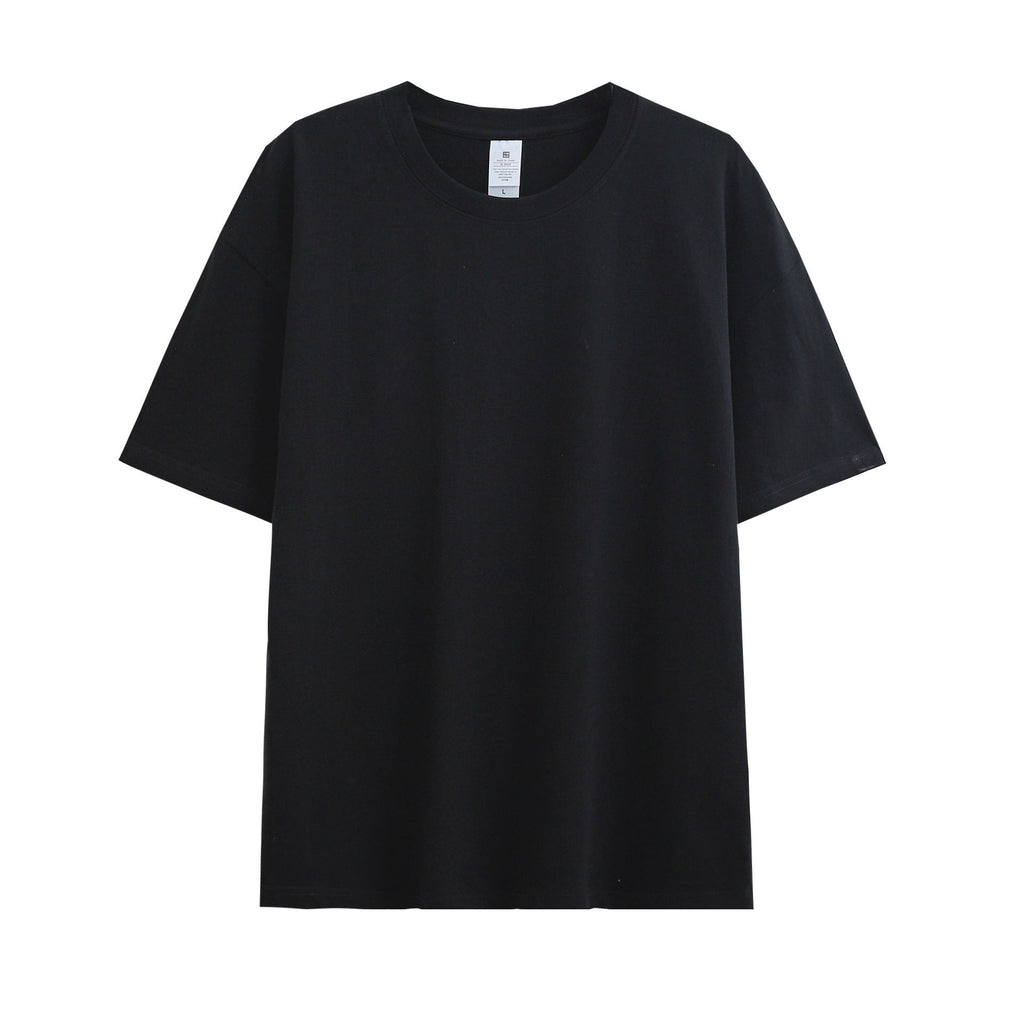 Wholesale Custom Tshirts Heavy Cotton Drop Shoulder High Quality Black Streetwear Custom Puff Printing Plain Tshirt for Men