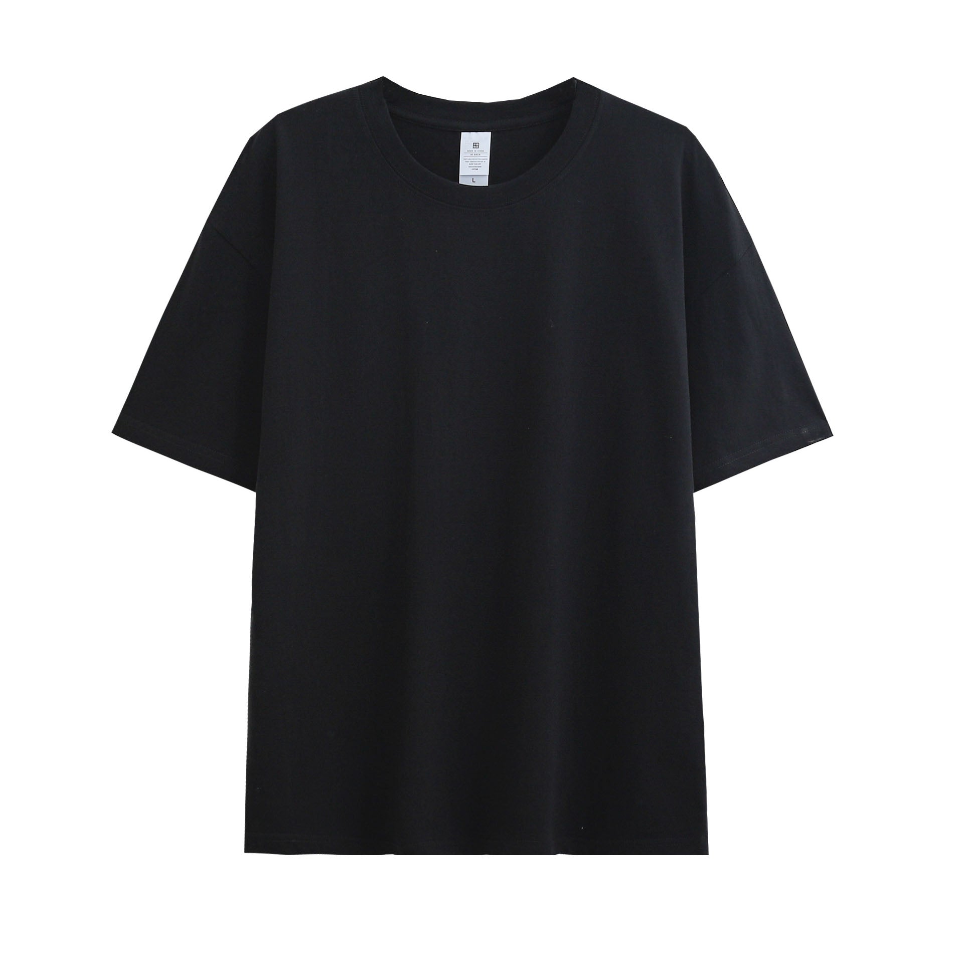 Wholesale Custom Tshirts Heavy Cotton Drop Shoulder High Quality Black Streetwear Custom Puff Printing Plain Tshirt for Men