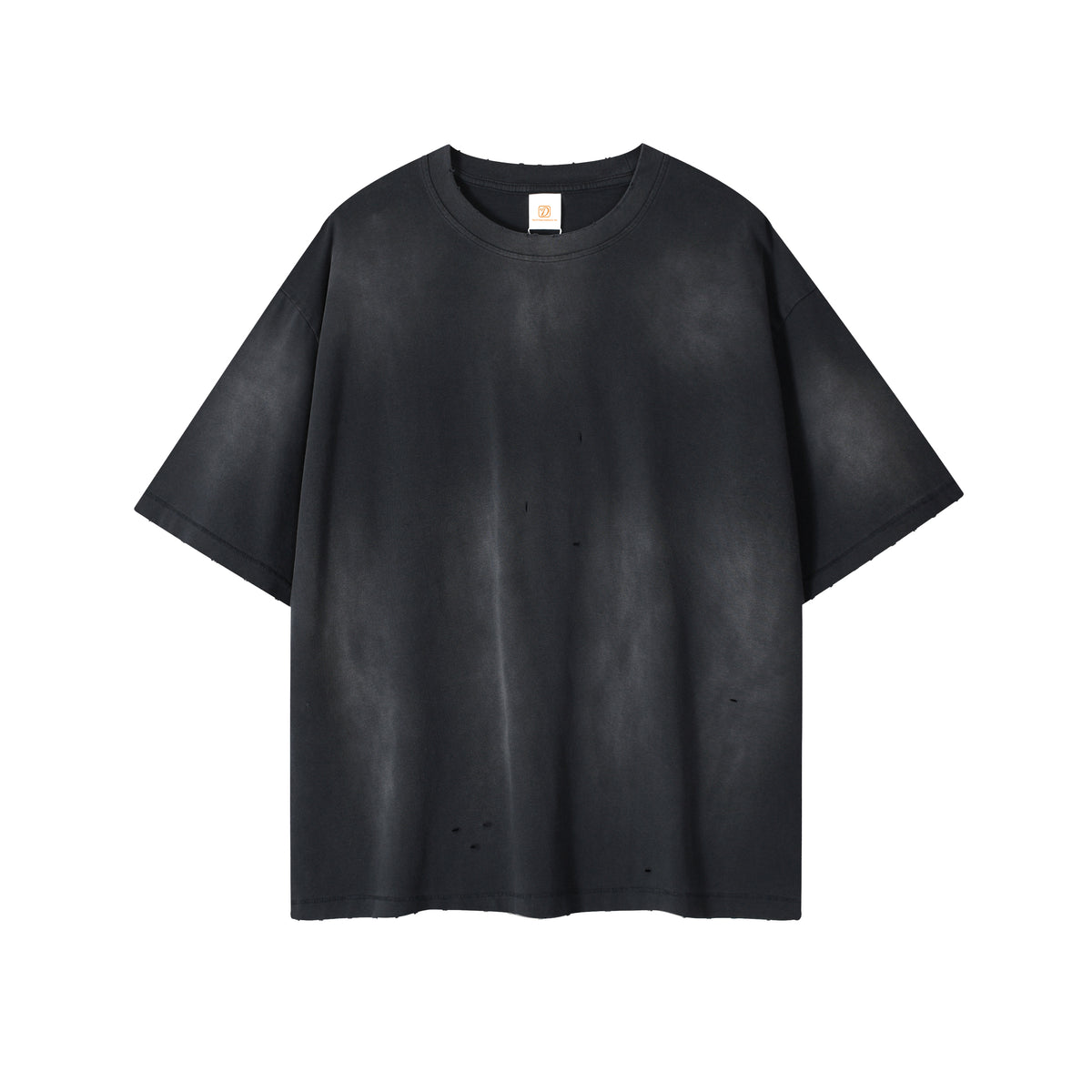 Summer Version Tshirt 100 Cotton Blanc Washing Water Splashed Onto the Horse's Back Cutting the Edge of the Washed T-shirt