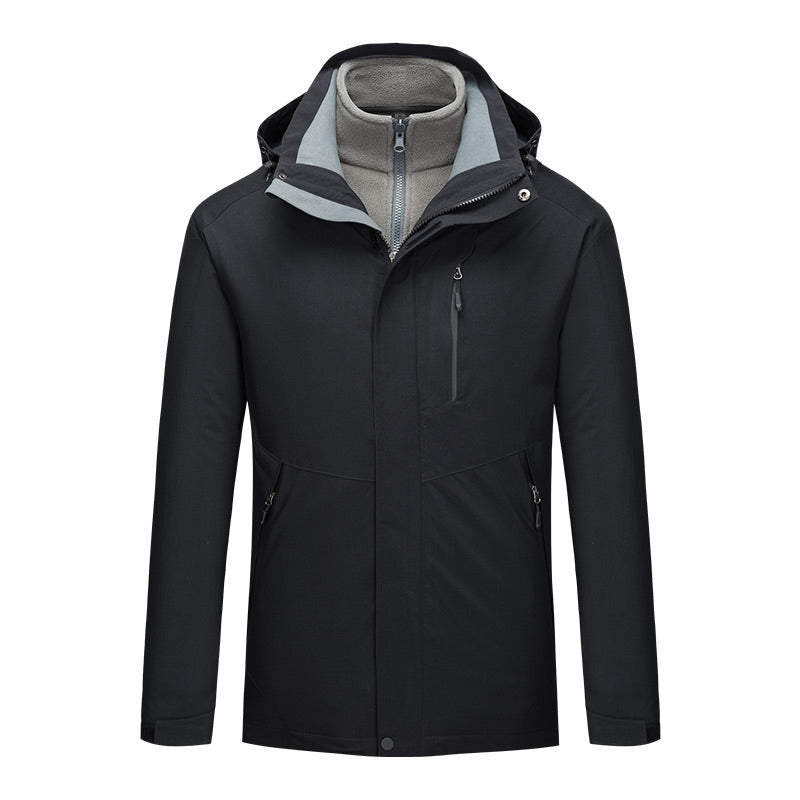 7color Three in One Waterproof Jacket the Outer Layer and Inner Liner Detached Combined or Worn Separately the Hat Can Removed