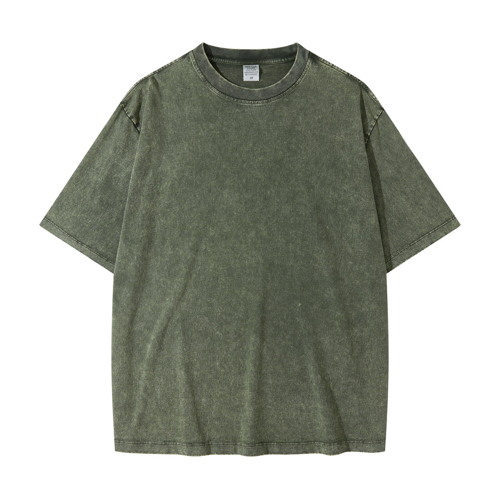 Heavyweight Tshirt Loose Blank Washed High Quality Drop Shoulder Wax Printing Custom Embroidery logo Heat Transfers for T-shirts