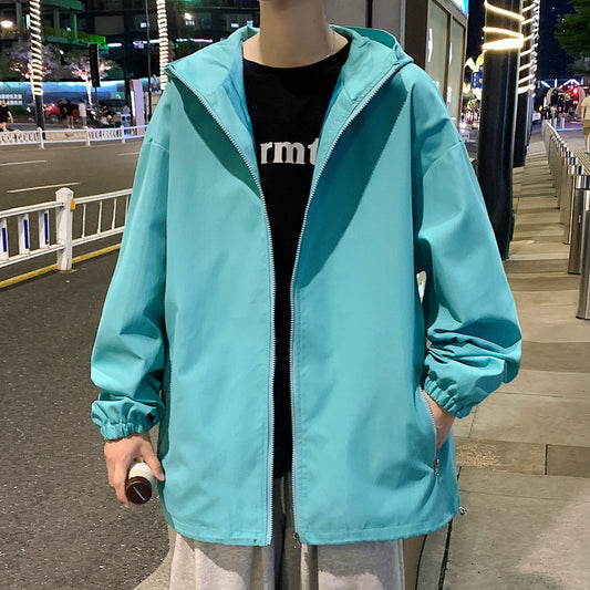 Oem 6 Color Loose Hooded Jacket Korean Version Trendy Youth Casual Sports Cardigan Simple Outerwear Fall and Winter Style
