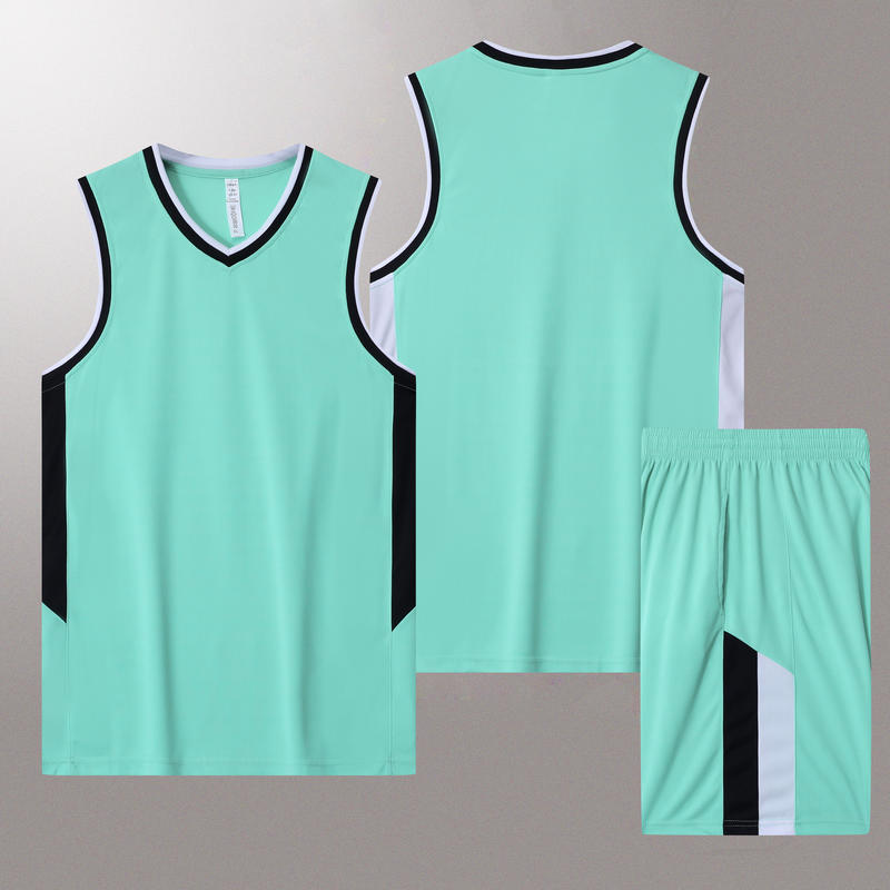 High Quality Suit 5 Color Family Boy Girl 100% Polyester Fiber V Neck Basketball Uniform Set with Basketball Jacquard Fabric