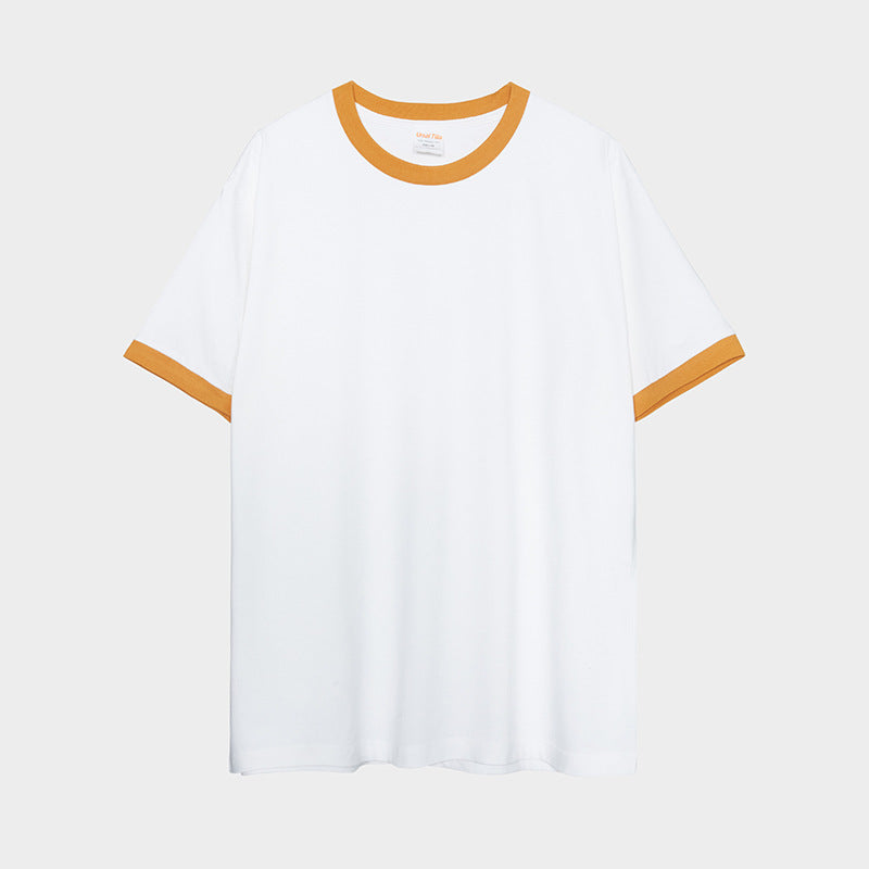 New Design Patchwork High Quality Tshirt Color-block Customized Heavyweight Distressed Embroidery Plain Tshirts for Printing