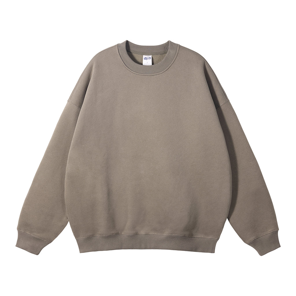 100% Cotton Custom Hoodies Streetwear High Quality Blank Pure Color Round Neck Fleece High Quality Drop Shoulder Hoodies